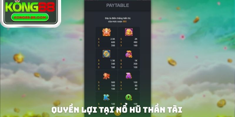 Quyền lợi tại nổ hũ Thần Tài
